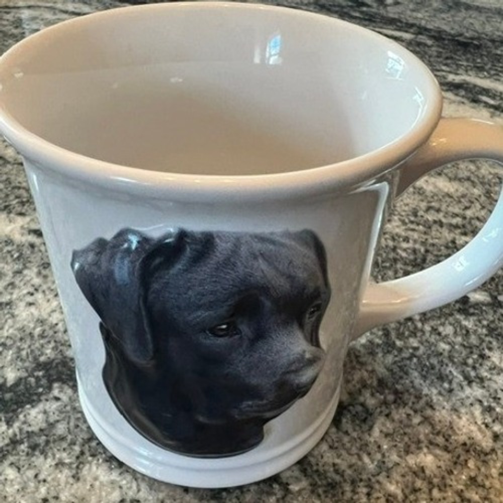XPRES Coffee Mug Unisex OS White Black Lab Dog Portrait Barbara Augello 2005